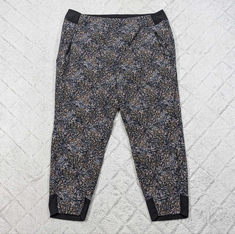 Athleta Pants Women's 18 Black Kinetic Abstract Trekkie North Jogger Hi-Rise 